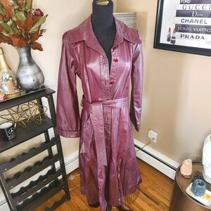 VINTAGE LEATHER SPRING TRENCH COAT